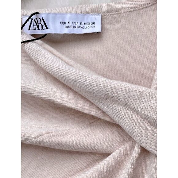 NWT Zara Knotted Knit Asymmetrical Top, Size Small - Picture 12 of 16